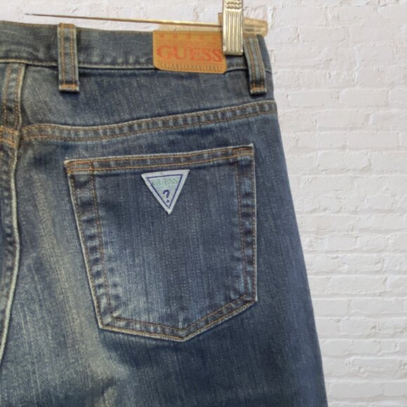 RARE VINTAGE 90'S GUESS JEAN -- Classic Fit, Narrow Leg, Am Trad, Dk Blue, #1050 - Picture 7 of 11